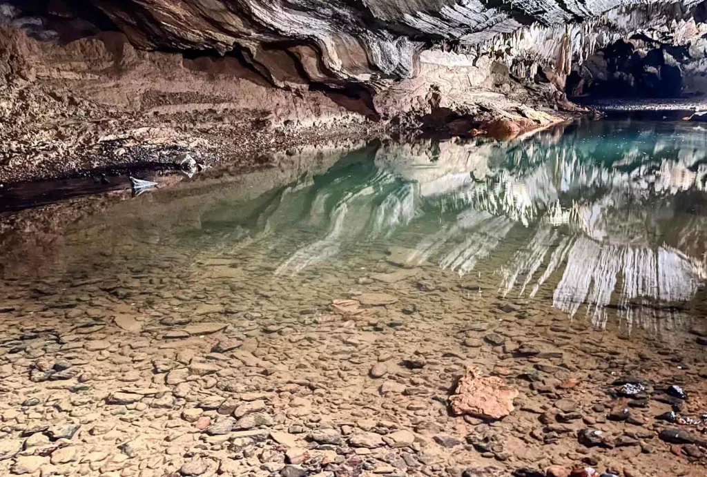 the crystal clear waters deep within Bristol Caverns is one of best things to do in Tennessee with the family