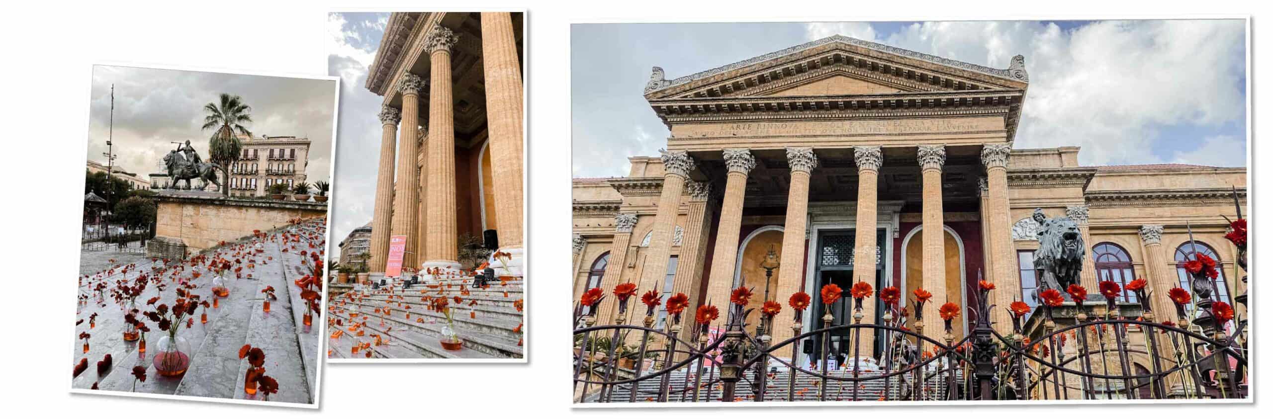 Falstaff Opera Flowers at Teatro Massimo Palermo Steps