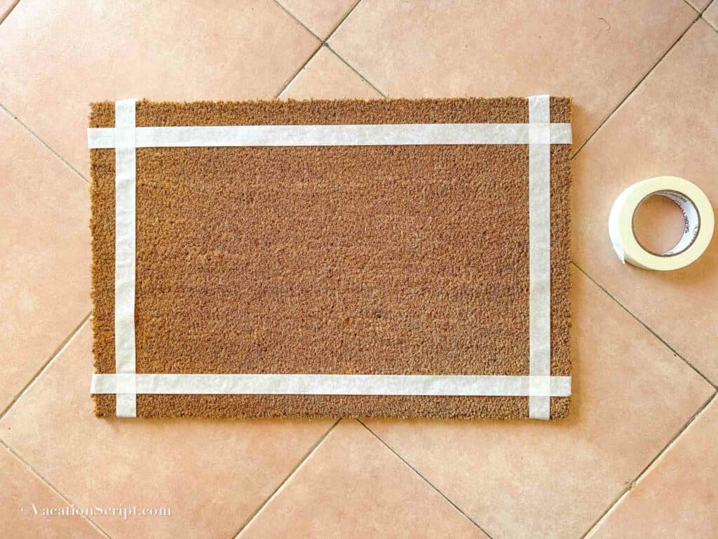 doormat with taped boarder
