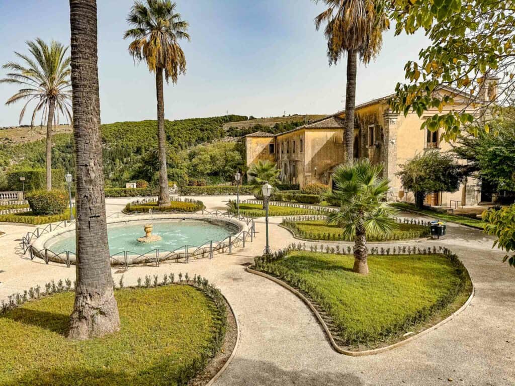 Petal shaped fountain found in Ragusa Ibla's Giardino Ibleo