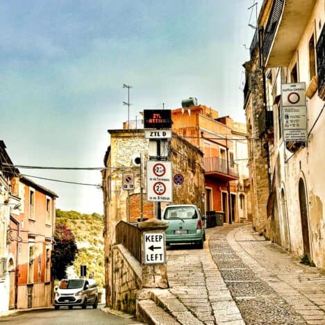 Italian ZTL road signs warning drivers not to enter