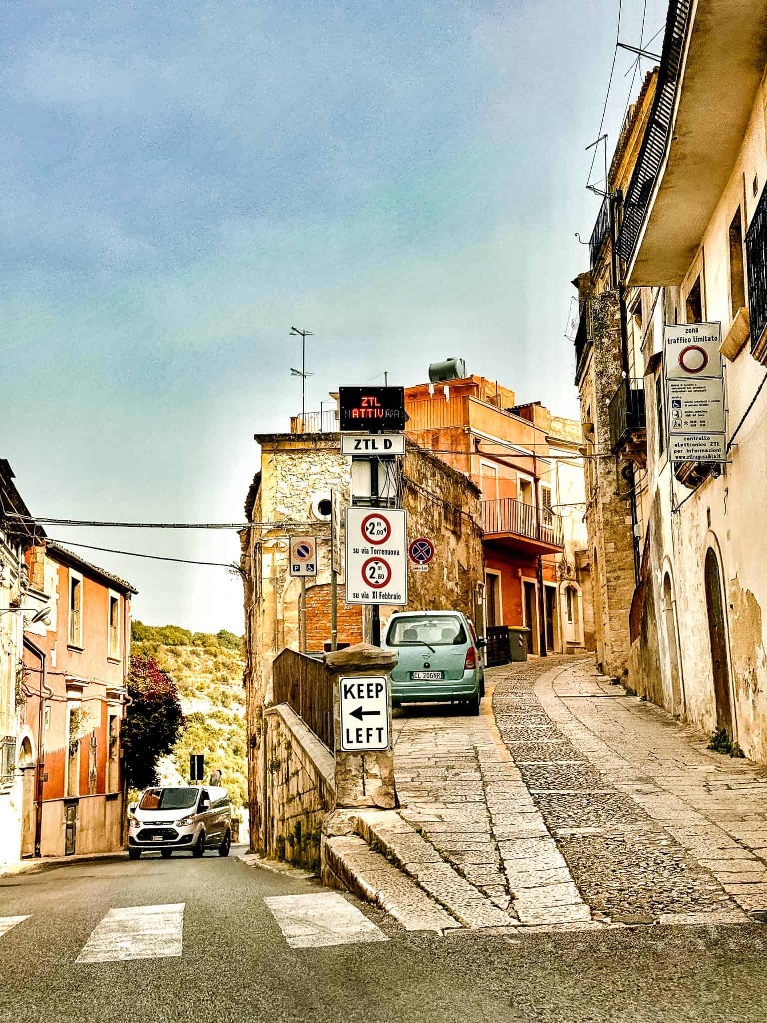 Italian ZTL road signs warning drivers not to enter