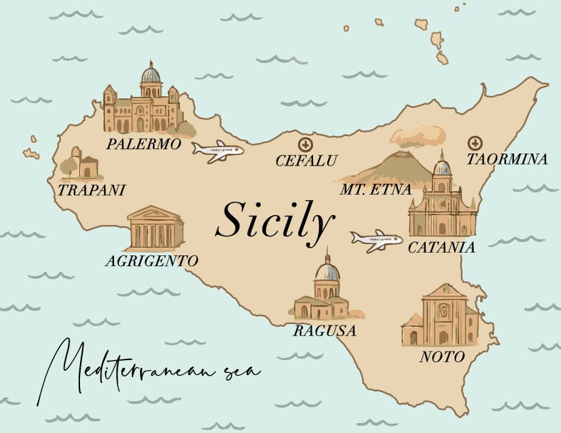 travel to sicily map