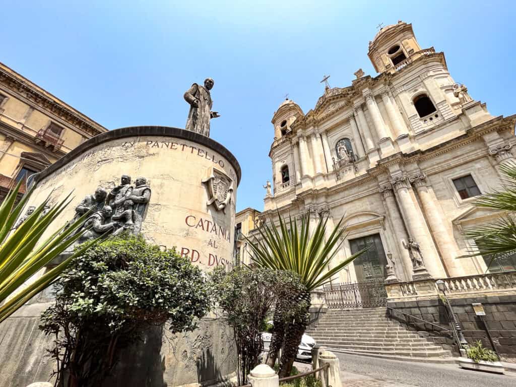 The Church of Saint Julian, a beautiful historic church along via Crociferi, a charming street in Catania, Sicily, Italy.